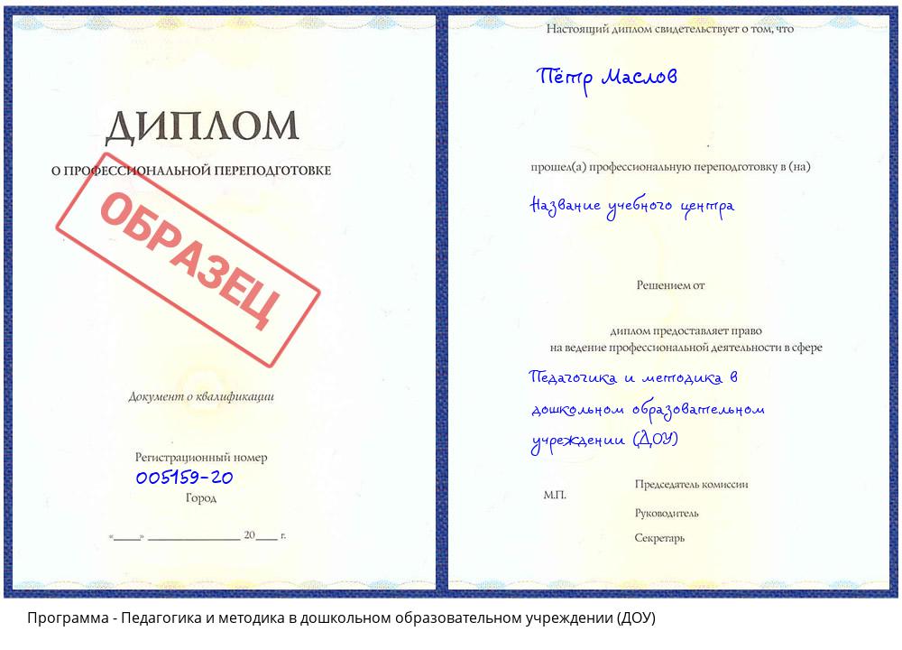 Педагогика и методика в дошкольном образовательном учреждении (ДОУ) Чернушка